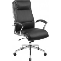Flash Furniture GO-2192-BK-GG Leather Office Chair in Black