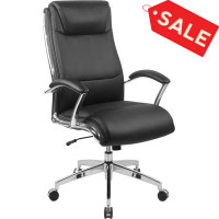 Flash Furniture GO-2192-BK-GG Leather Office Chair in Black