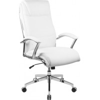 Flash Furniture GO-2192-WH-GG Leather Office Chair in White