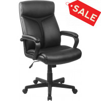 Flash Furniture GO-2196-1-GG High Back Leather Chair in Black