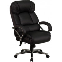 Flash Furniture GO-2222-GG Hercules Series Leather Swivel Office Chair with Padded Leather Chrome Arm in Black