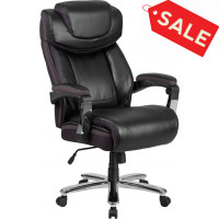 Flash Furniture GO-2223-BK-GG Big & Tall Leather Chair in Black