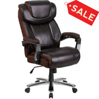 Flash Furniture GO-2223-BN-GG Big & Tall Leather Chair in Brown