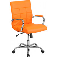 Flash Furniture GO-2240-ORG-GG Mid-Back Vinyl Office Chair in Orange