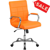 Flash Furniture GO-2240-ORG-GG Mid-Back Vinyl Office Chair in Orange