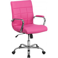 Flash Furniture GO-2240-PK-GG Mid-Back Vinyl Office Chair in Pink