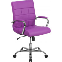 Flash Furniture GO-2240-PUR-GG Mid-Back Vinyl Office Chair in Purple