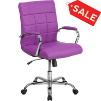 Flash Furniture GO-2240-PUR-GG Mid-Back Vinyl Office Chair in Purple