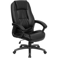 Flash Furniture High Back Black Leather Executive Office Chair GO-7145-BK-GG