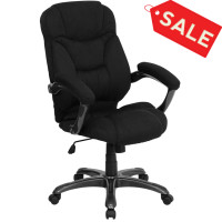 Flash Furniture High Back Black Microfiber Upholstered Contemporary Office Chair GO-725-BK-GG