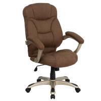 Flash Furniture High Back Brown Microfiber Upholstered Contemporary Office Chair GO-725-BN-GG