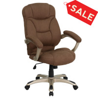 Flash Furniture High Back Brown Microfiber Upholstered Contemporary Office Chair GO-725-BN-GG