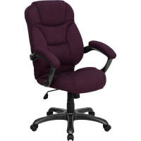 Flash Furniture High Back Grape Microfiber Upholstered Contemporary Office Chair GO-725-GRPE-GG