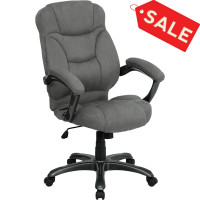 Flash Furniture High Back Gray Microfiber Upholstered Contemporary Office Chair GO-725-GY-GG
