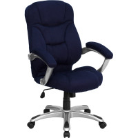 Flash Furniture High Back Navy Blue Microfiber Upholstered Contemporary Office Chair GO-725-NVY-GG