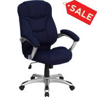 Flash Furniture High Back Navy Blue Microfiber Upholstered Contemporary Office Chair GO-725-NVY-GG