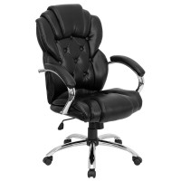 Flash Furniture High Back Transitional Style Black Leather Executive Office Chair GO-908A-BK-GG