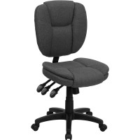 Flash Furniture Mid-Back Gray Fabric Multi-Functional Ergonomic Task Chair GO-930F-GY-GG
