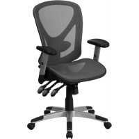 Flash Furniture GO-WY-136-3-GG Mid-Back Mesh Executive Swivel Office Chair With Mesh Seat in Gray