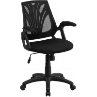 Flash Furniture GO-WY-82-GG Mid-Back Mesh Chair with Mesh Seat in Black