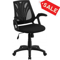 Flash Furniture GO-WY-82-GG Mid-Back Mesh Chair with Mesh Seat in Black