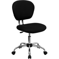 Flash Furniture Mid-Back Black Task Chair with Chrome Base H-2376-F-BK-GG