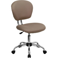 Flash Furniture Mid-Back Coffee Brown Task Chair with Chrome Base H-2376-F-COF-GG