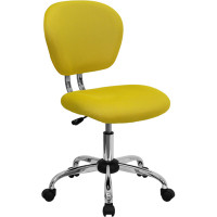 Flash Furniture Mid-Back Yellow Task Chair with Chrome Base H-2376-F-YEL-GG