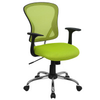 Flash Furniture Mid-Back Green Mesh Office Chair with Chrome Finished Base H-8369F-GN-GG