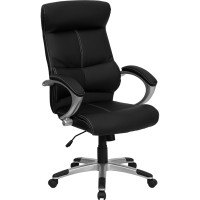 Flash Furniture High Back Black Leather Executive Office Chair H-9637L-1C-HIGH-GG