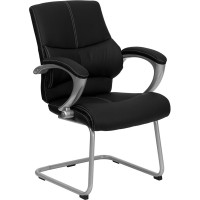 Flash Furniture Black Leather Executive Side Chair H-9637L-3-SIDE-GG