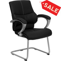 Flash Furniture Black Leather Executive Side Chair H-9637L-3-SIDE-GG