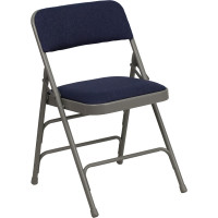 Flash Furniture HA-MC309AF-NVY-GG Hercules Series Curved Triple Braced and Quad Hinged Navy Fabric Upholstered Metal Folding Chair