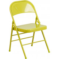 Flash Furniture HF3-CITRON-GG Twisted Citron Folding Chair in Green Yellow