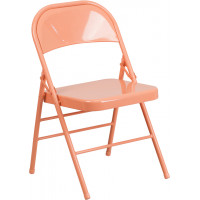 Flash Furniture HF3-CORAL-GG Sedona Coral Folding Chair in Coral