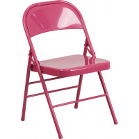 Flash Furniture HF3-FUCHSIA-GG Fuchsia Folding Chair in Fuchsia