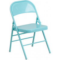 Flash Furniture HF3-TEAL-GG Tantalizing Teal Folding Chair in Teal