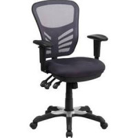 Flash Furniture HL-0001-DK-GY-GG Mid-Back Dark Gray Mesh Chair with Triple Paddle Control