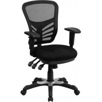 Flash Furniture Mid-Back Black Mesh Chair with Triple Paddle Control HL-0001-GG