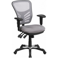 Flash Furniture HL-0001-GY-GG Mid-Back Gray Mesh Chair with Triple Paddle Control