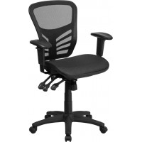 Flash Furniture HL-0001T-GG Mid-Back Mesh Chair in Black