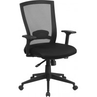 Flash Furniture HL-0004K-GG Mid-Back Mesh Chair with Back Angle Adjustment in Black