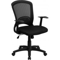 Flash Furniture Mid-Back Black Mesh Chair with Padded Mesh Seat HL-0007-GG