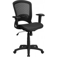 Flash Furniture HL-0007T-GG Mid-Back Mesh Chair in Black
