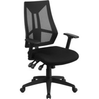Flash Furniture HL-0017-GG High Back Black Mesh Chair with Triple Paddle Control