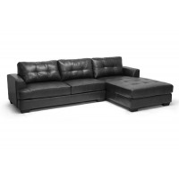 Baxton Studio IDS070LT-SEC-Black Dobson Modern Sectional Sofa