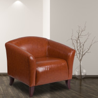 Flash Furniture 111-1-CG-GG Hercules Imperial Series Leather Reception Chair in Cognac