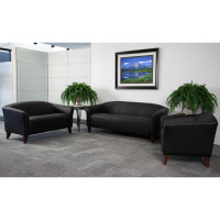 Flash Furniture HERCULES Imperial Series Black Leather Love Seat 111-2-BK-GG
