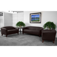 Flash Furniture HERCULES Imperial Series Brown Leather Love Seat 111-2-BN-GG