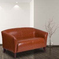 Flash Furniture 111-2-CG-GG Hercules Imperial Series Bonded Leather Loveseat in Cognac